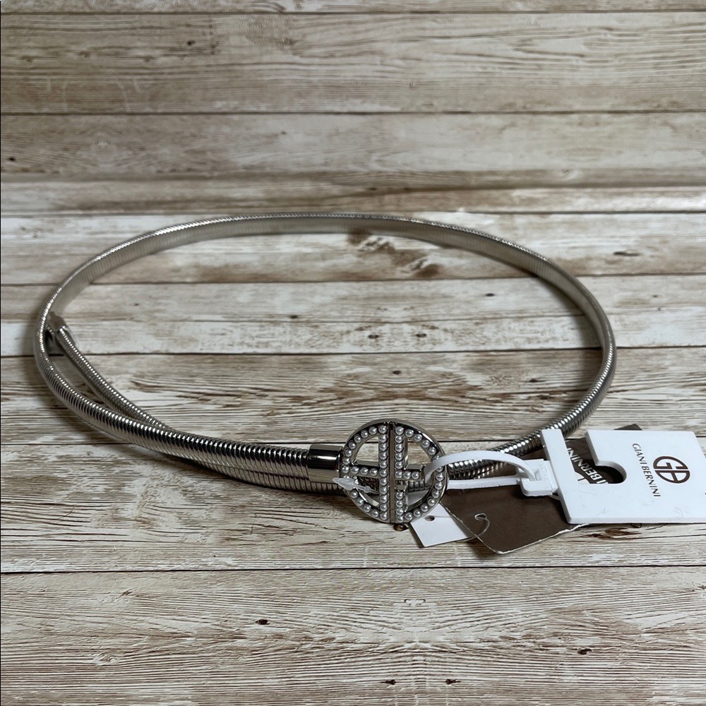 Giani Bernini Silver Belt with Logo‎ Accent Retails $45 NWT